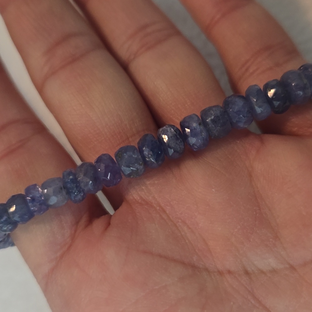 Elegant Blue Beaded Necklace - Picture 2 of 3